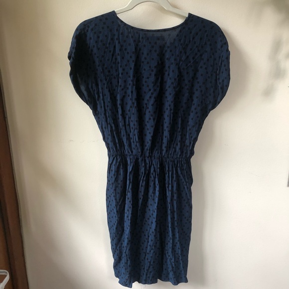 Madewell Wrap Front Mini Dress (navy brushstroke diamond, size S) - Picture 5 of 6